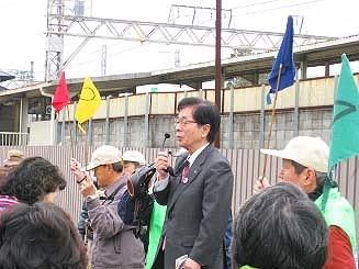 挨拶する田代町長