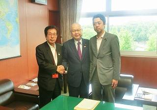 谷川とむ衆議院議員と共に北川イッセイ国土交通副大臣と面談する田代町長