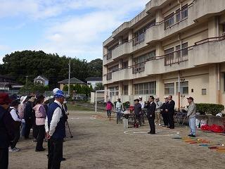 会場で挨拶する田代町長