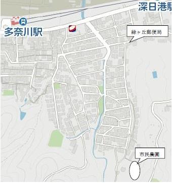 指定農園付近の見取り図の写真