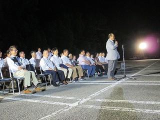 消防団ポンプ車操法訓練披露会の様子1