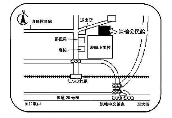 淡輪公民館周辺の地図のイラスト